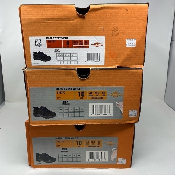 MERRELL WORK Men's Moab 2 Vent Composite Toe Waterproof Work Shoe Black - J15777 - Picture 8 of 8